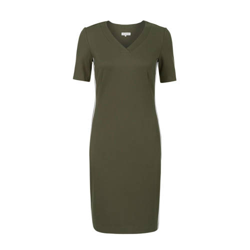 PROMISS jersey jurk met contrastbies en contrastbies groen PROMISS jersey jurk met contrastbies en contrastbies groen