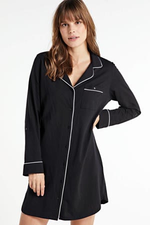 jersey nachthemd zwart