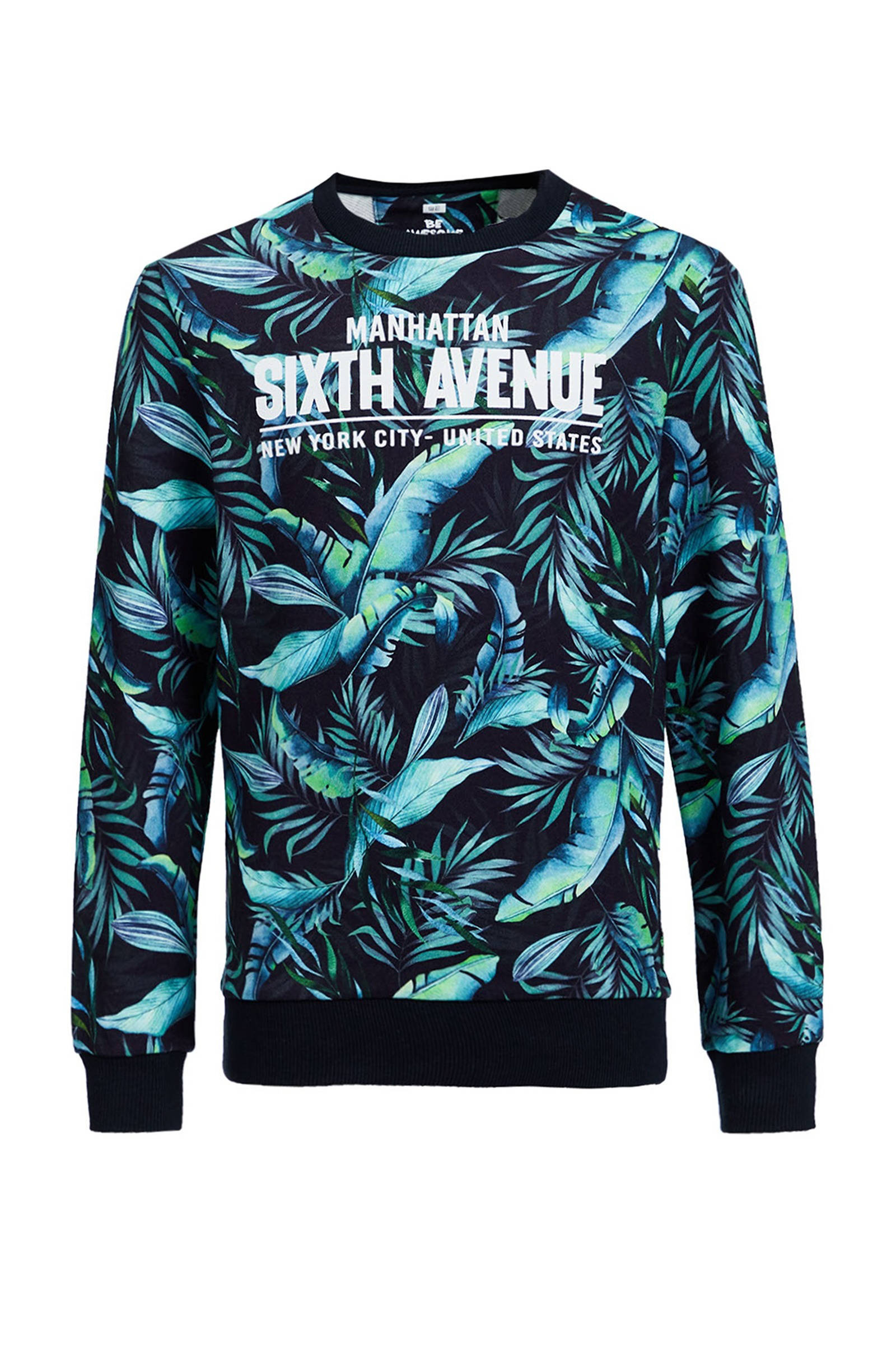 WE Fashion sweater met bladprint multicolor | wehkamp HEREN NEW YORK CITY PRINT SWEATER | 79137881 WE Fashion