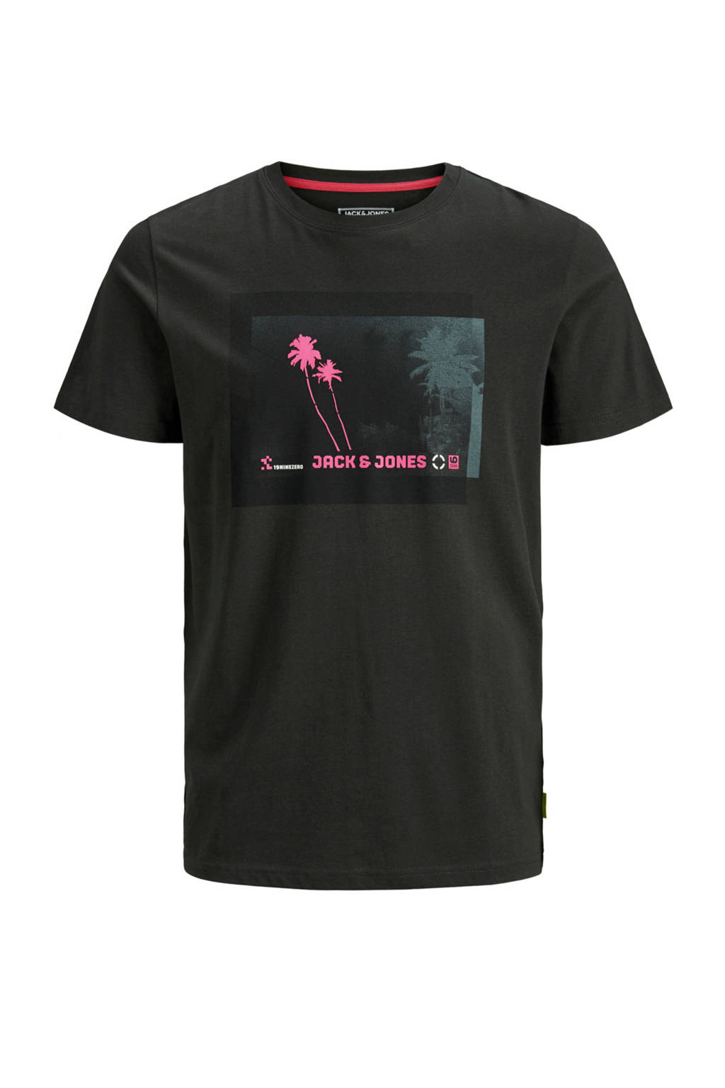 JACK & JONES PLUS SIZE T-shirt met printopdruk zwart, Zwart