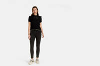 Zwarte dames Shoeby Eksept high waist skinny jeans Ametist Vintage L28 van stretchdenim met rits- en knoopsluiting