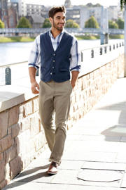 thumbnail: Jan Vanderstorm gilet Plus Size TORELL blauw