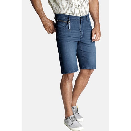 Jan Vanderstorm regular fit jeans short Plus Size short DITMANN blauw afbeelding