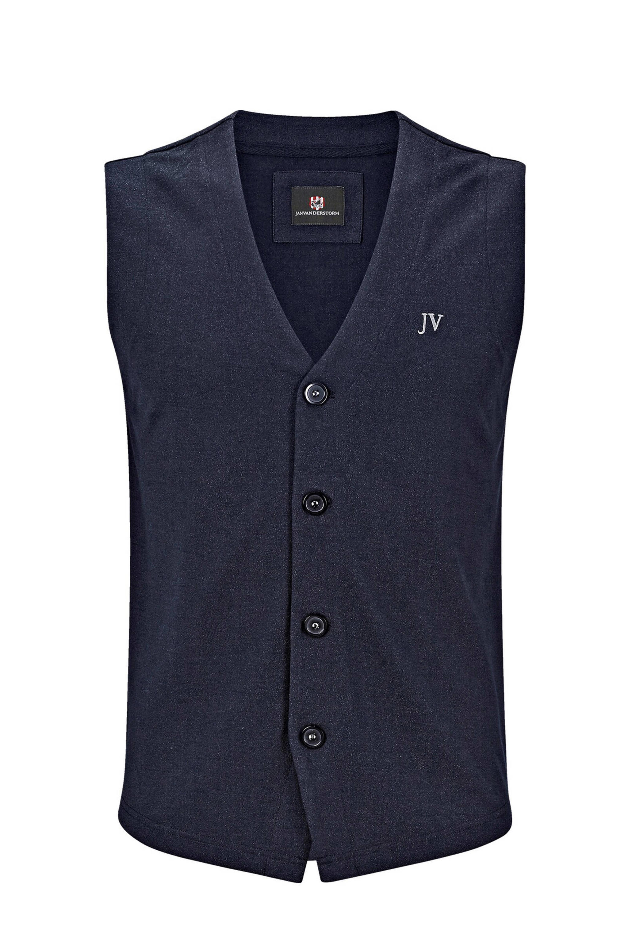 Gilet Homme Jan Vanderstorm Onerva - Maille Coton, Col Montant, Zip - Coupe +Fit Pour Grandes Tailles, Confortable