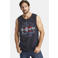 Jan Vanderstorm tanktop Plus Size met printopdruk donkerblauw