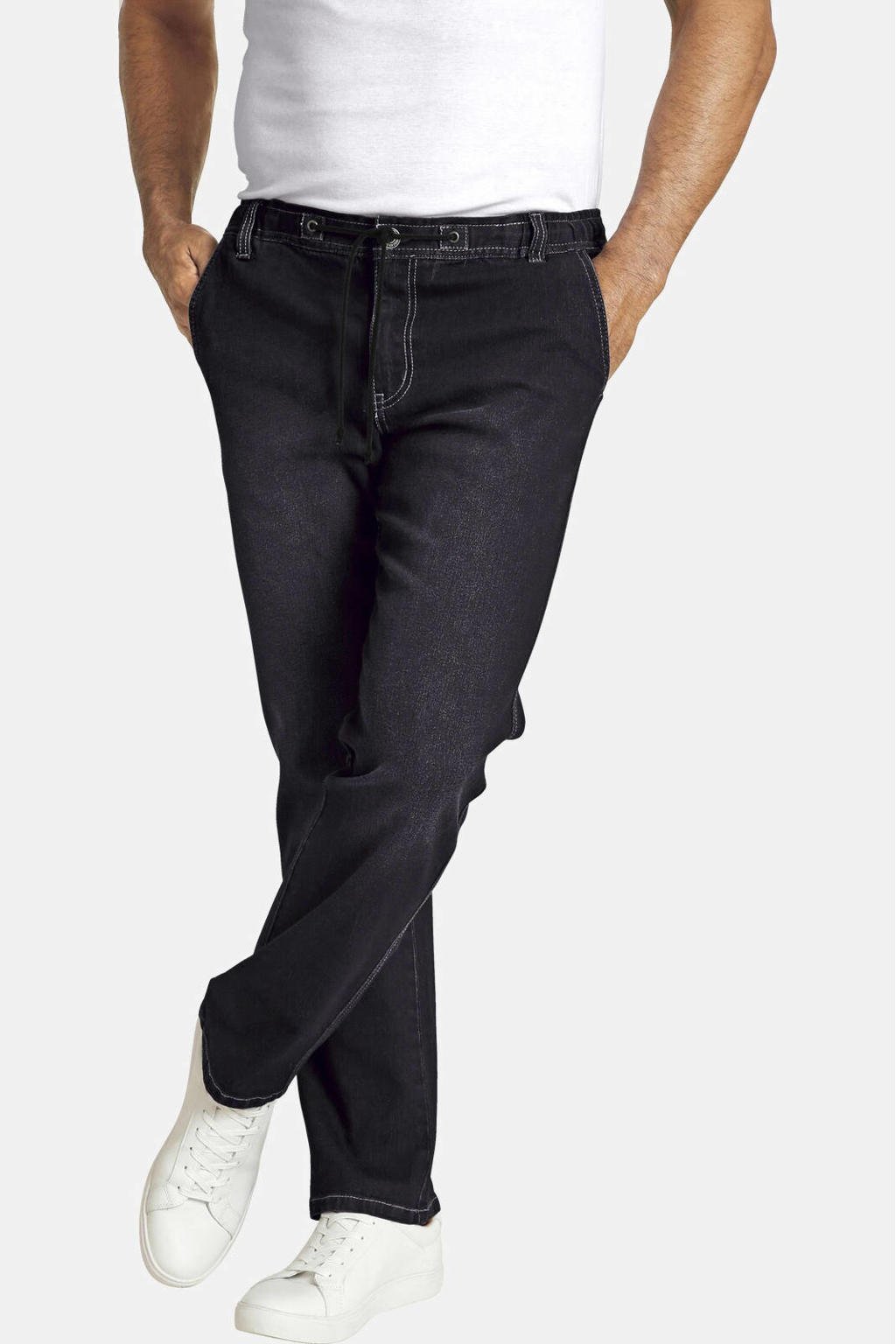 Jan Vanderstorm straight fit jeans Plus Size VERTTI zwart