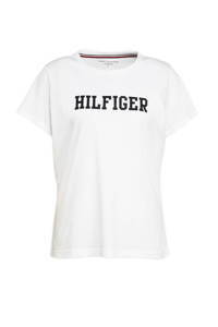 Tommy Hilfiger T-shirt met logo grijs, Wit