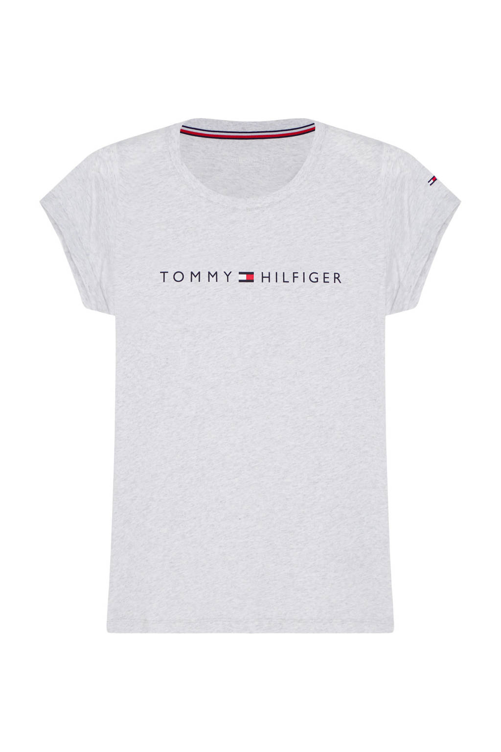 Tommy Hilfiger pyjamatop met logo lichtgrijs, Lichtgrijs