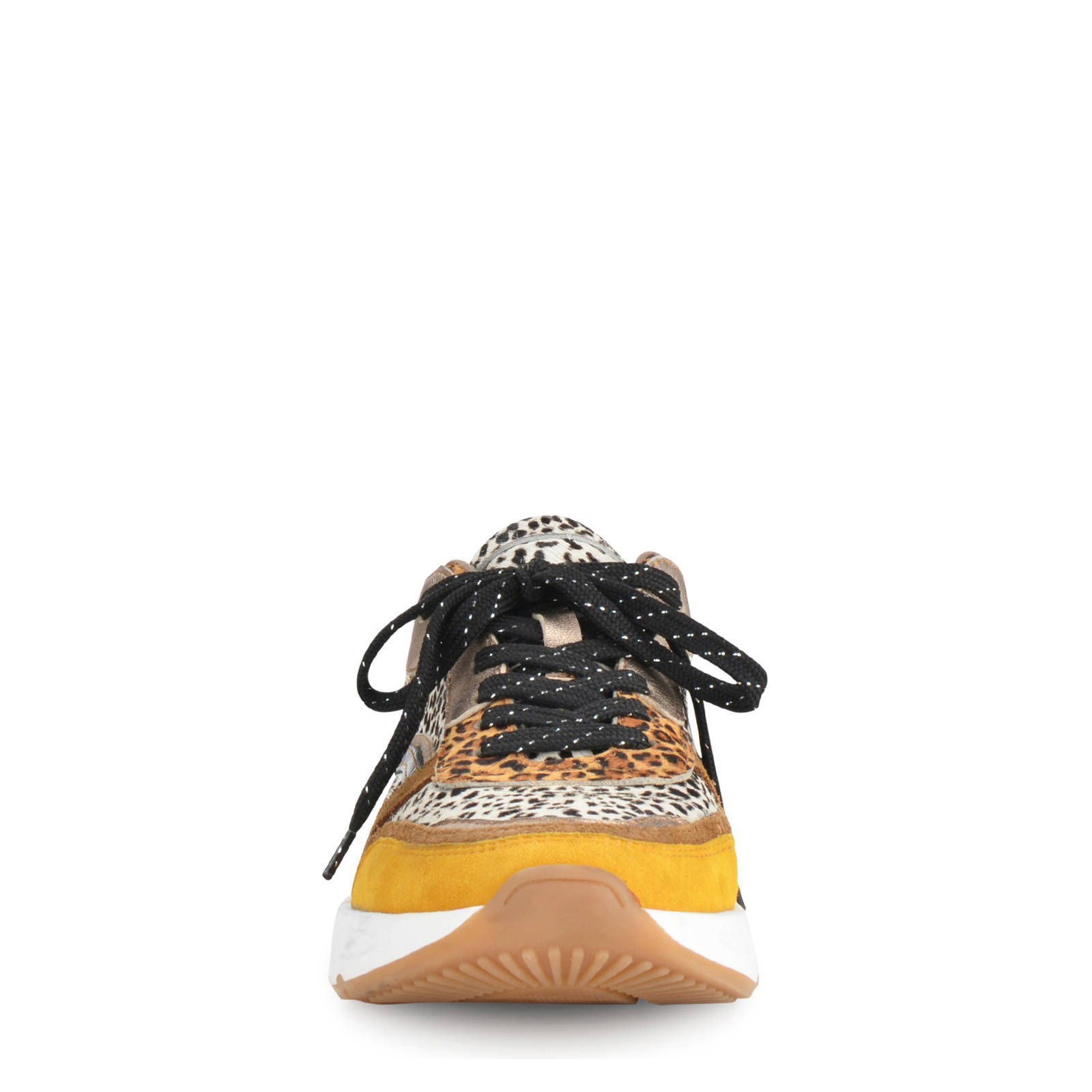 PS Poelman suède sneakers okergeel/panterprint | wehkamp