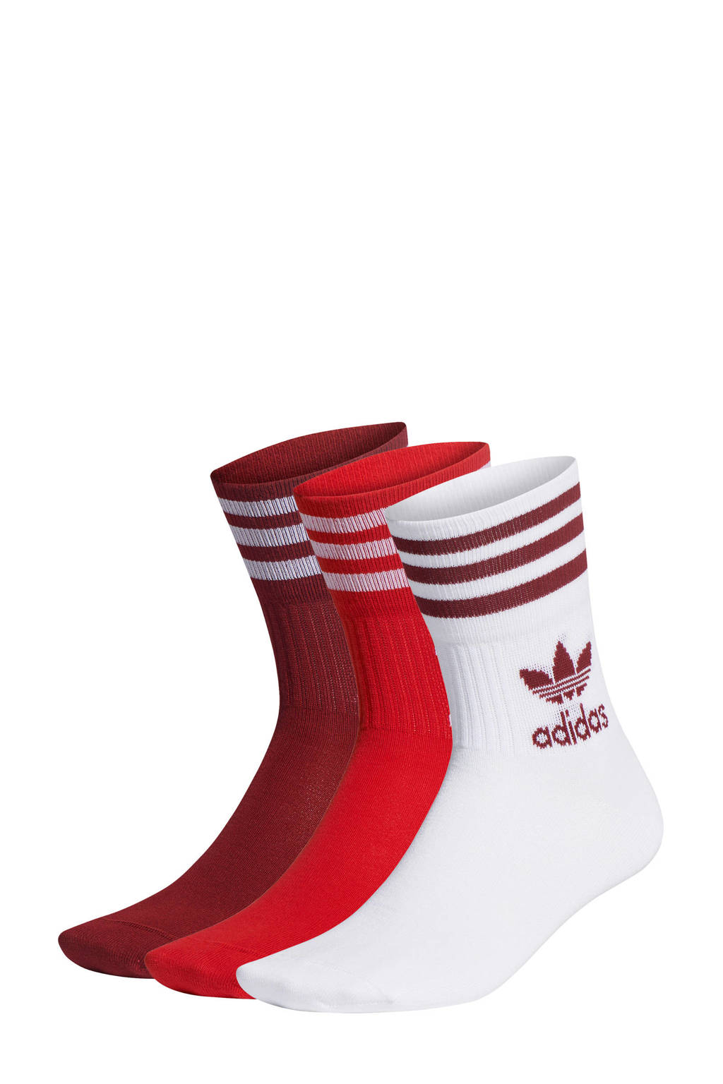 adidas Originals sokken - set van 3 wit/rood, Rood/wit