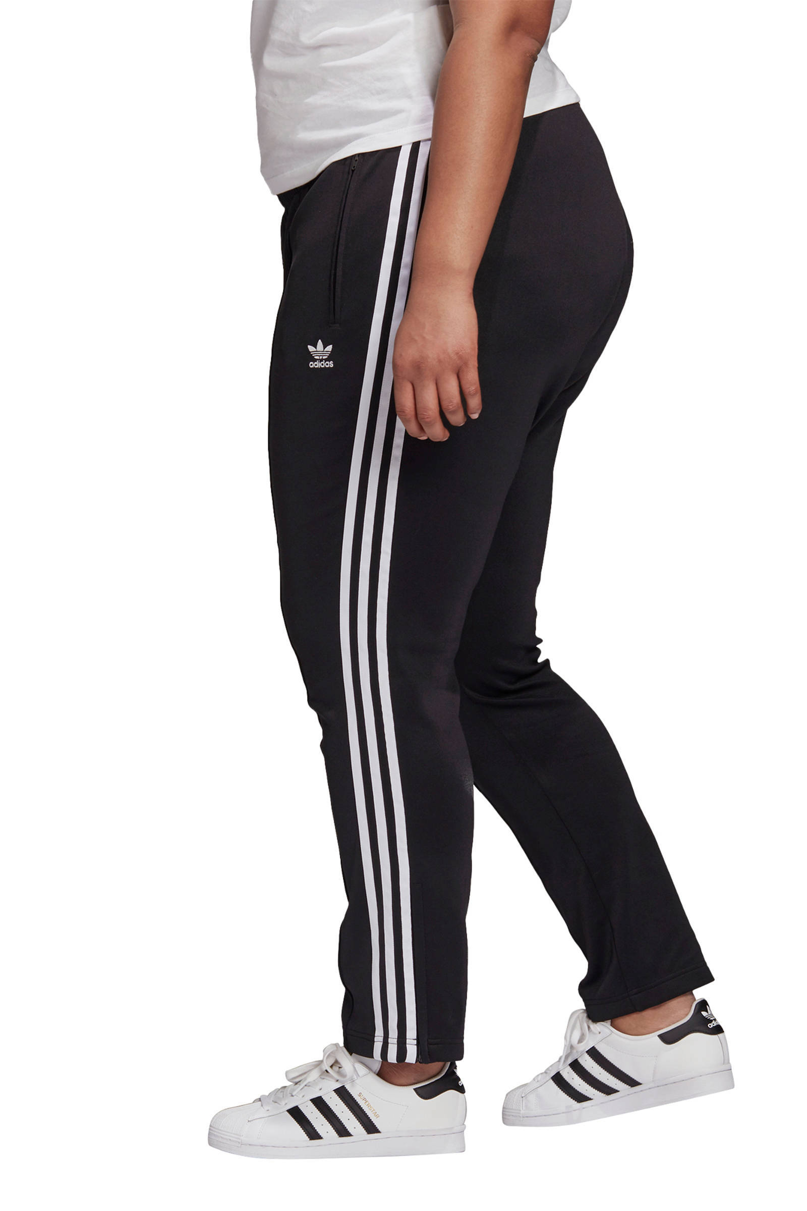 adidas Originals Plus Size Superstar joggingbroek zwart/wit | wehkamp