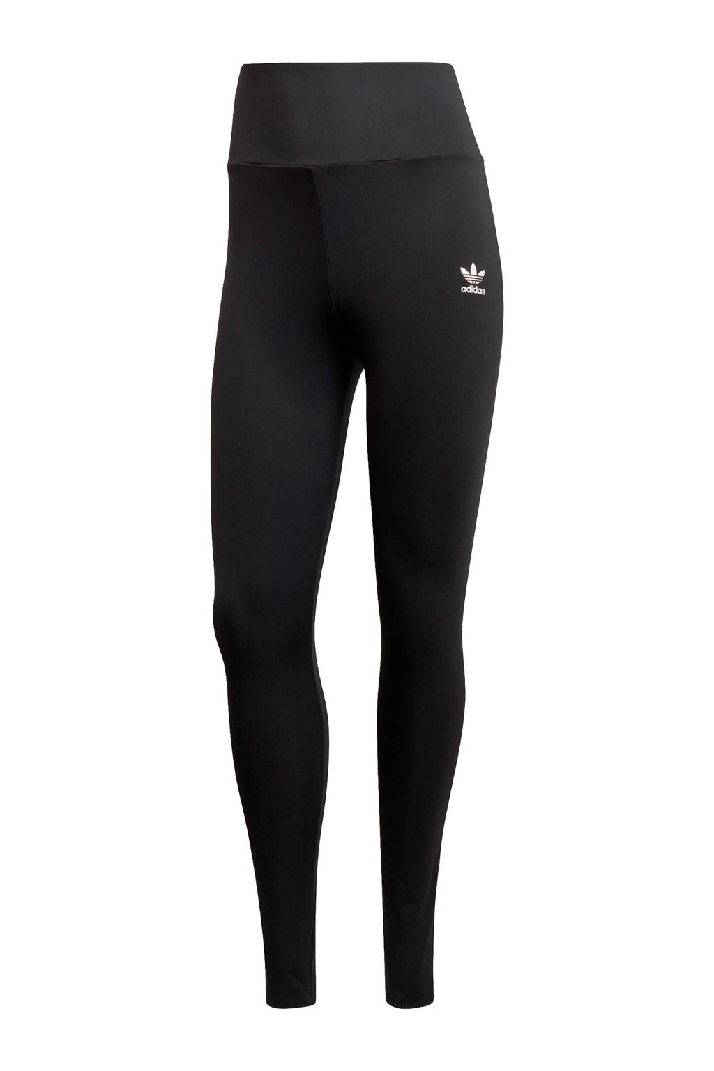 Zwarte dames adidas Originals legging van gerecycled polyester met slim fit, high waist en logo dessin