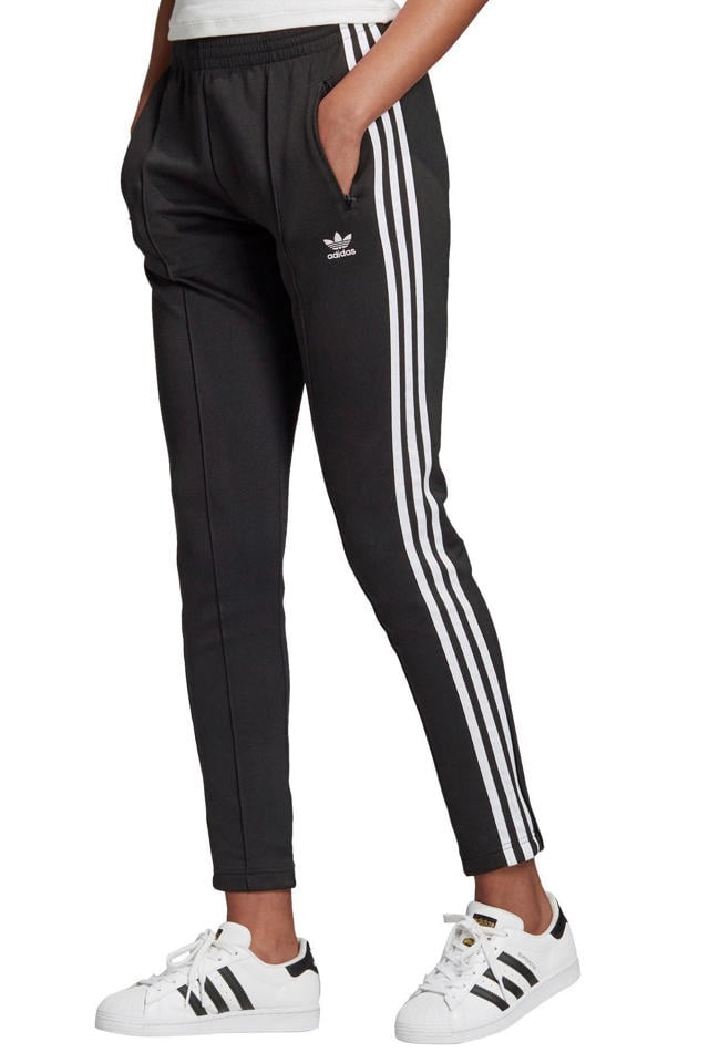 adidas joggingbroek zwart/wit | wehkamp
