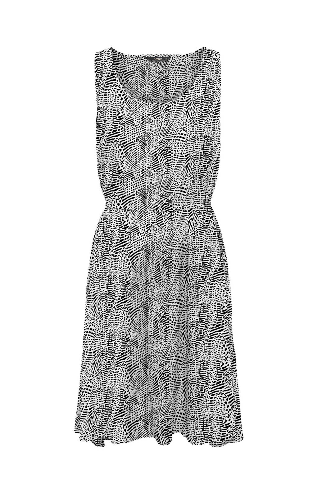 ONLY jurk met all over print zwart/wit, Zwart/wit