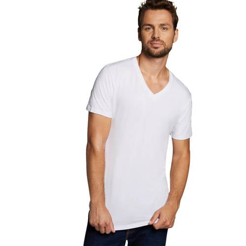 Bamboo Basics slimfit ondershirt Vinn met bamboe (set van 2) wit afbeelding