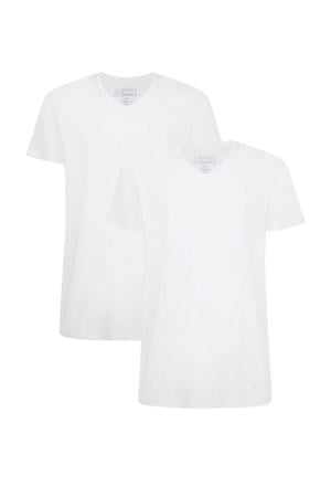 slimfit ondershirt Vinn met bamboe (set van 2) wit