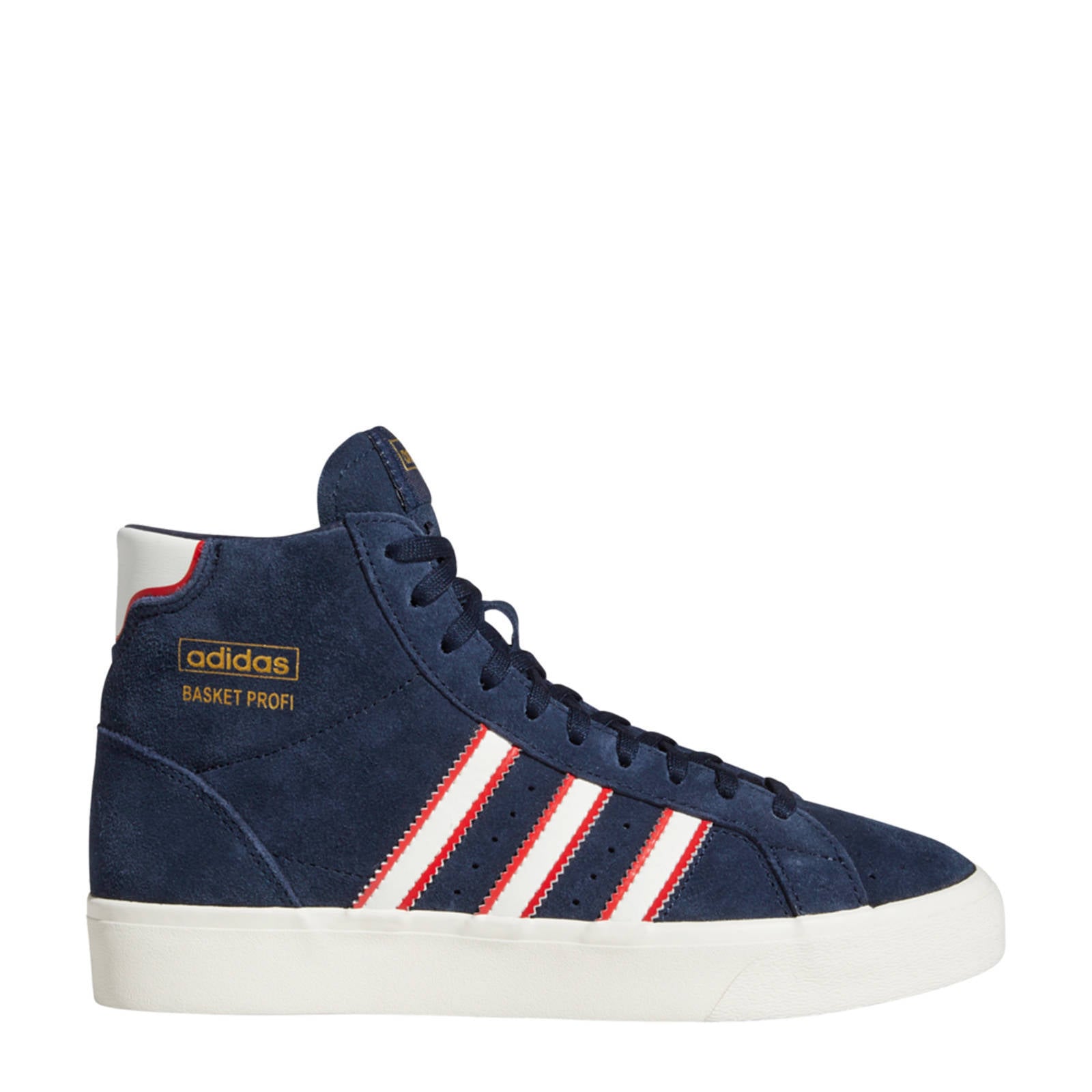 adidas Originals Basket Profi J suede sneakers zwart/wit/rood | wehkamp