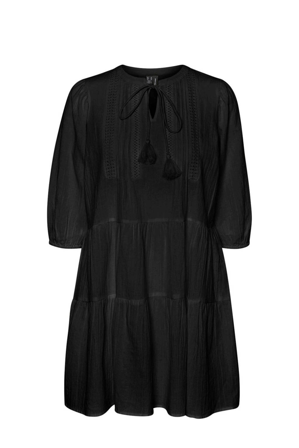 VERO MODA jurk van biologisch katoen zwart, Zwart
