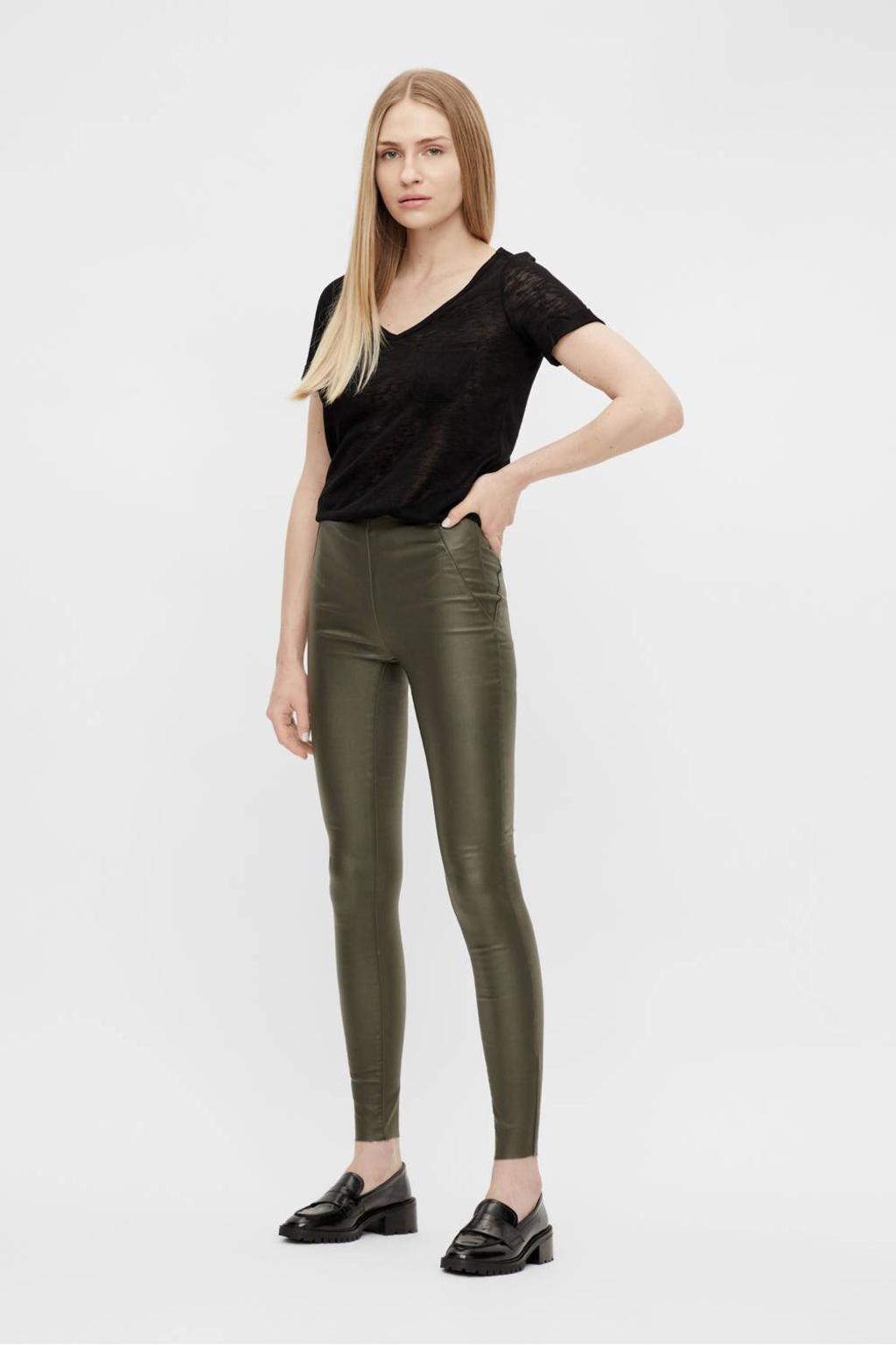 OBJECT coated skinny legging OBJBELLE kaki