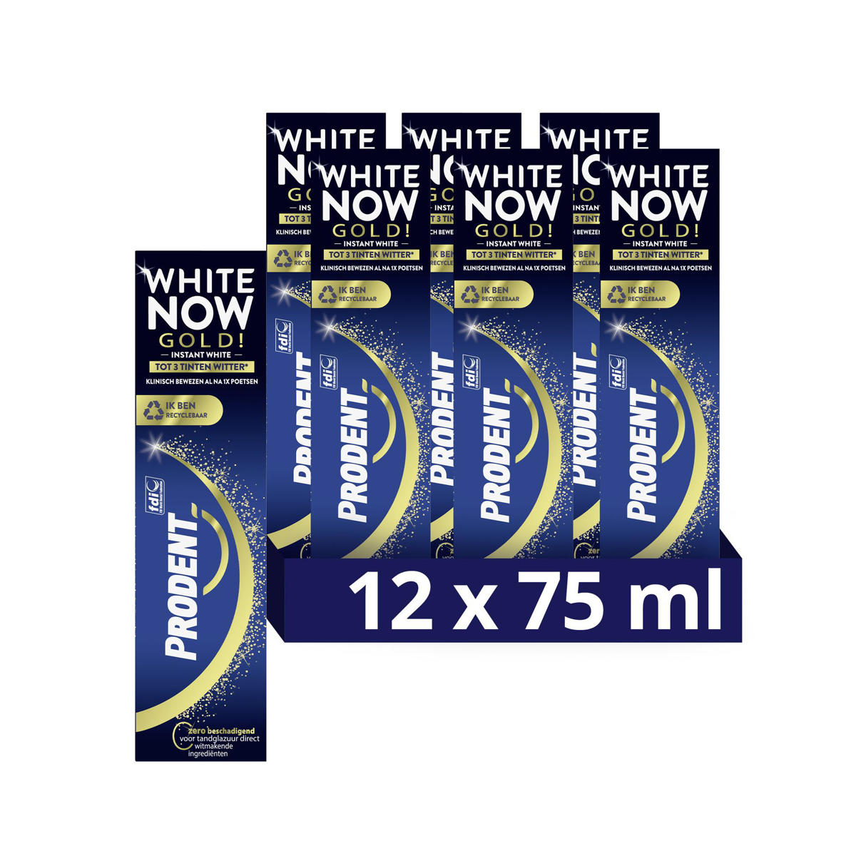 markeerstift zoogdier Verschrikking Prodent White Now Gold tandpasta - 12 x 75 ml | wehkamp