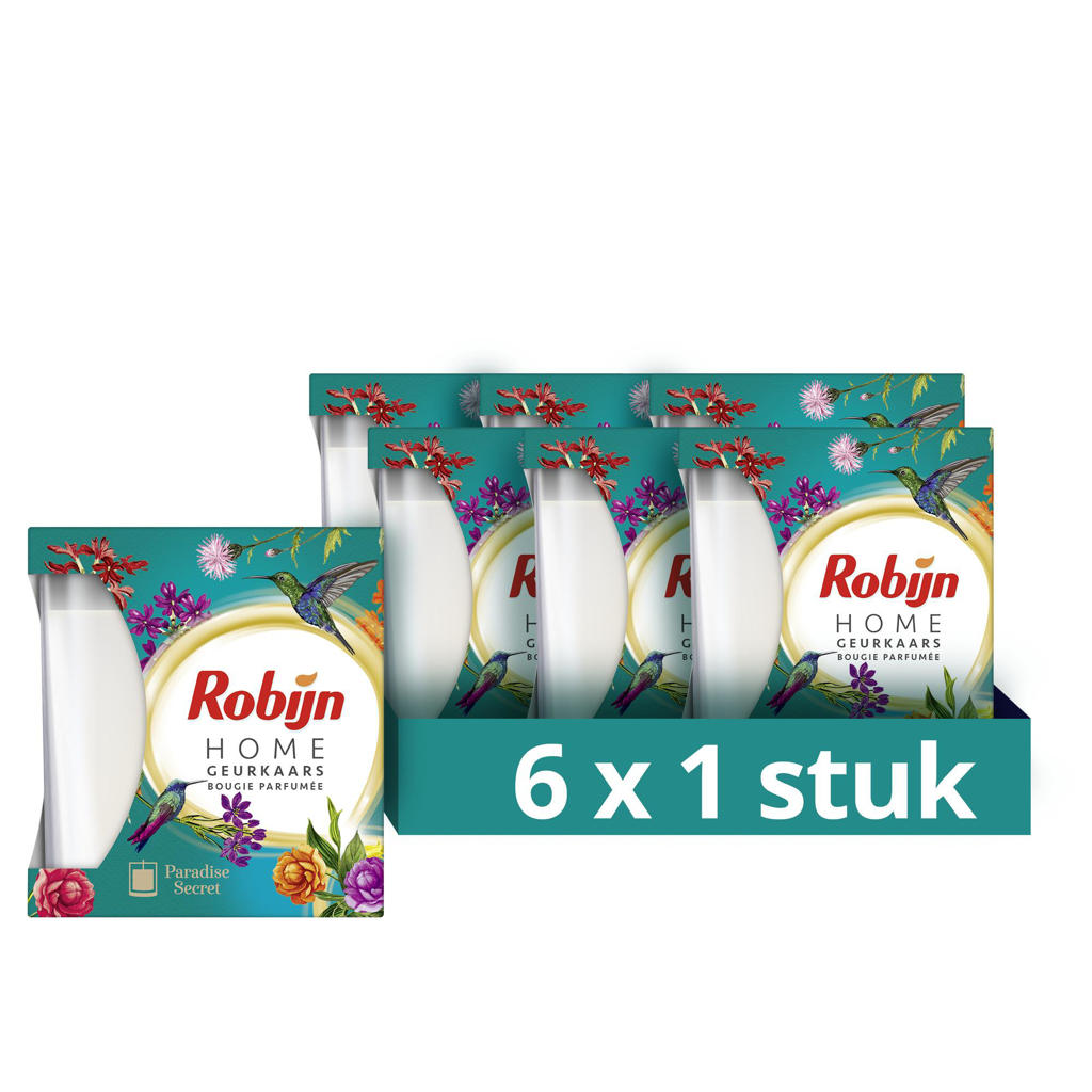 Robijn Home Paradise Secret Geurkaars - 6 x 115 gram - Voordeelverpakking