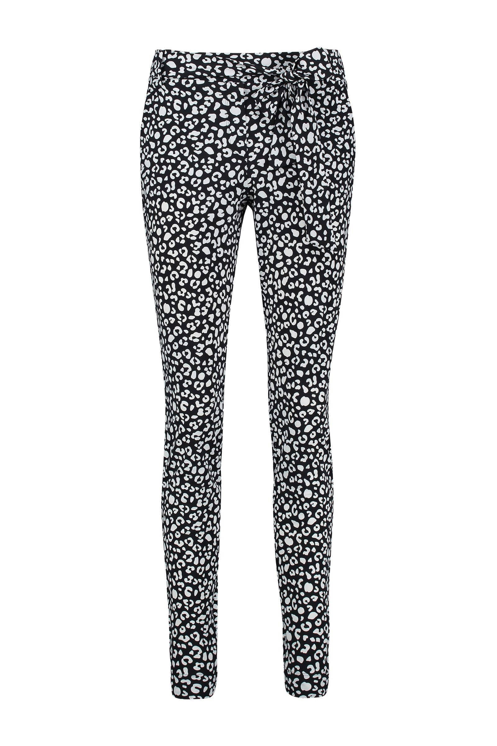 Expresso slim fit broek van travelstof met all over print zwart/wit |  wehkamp