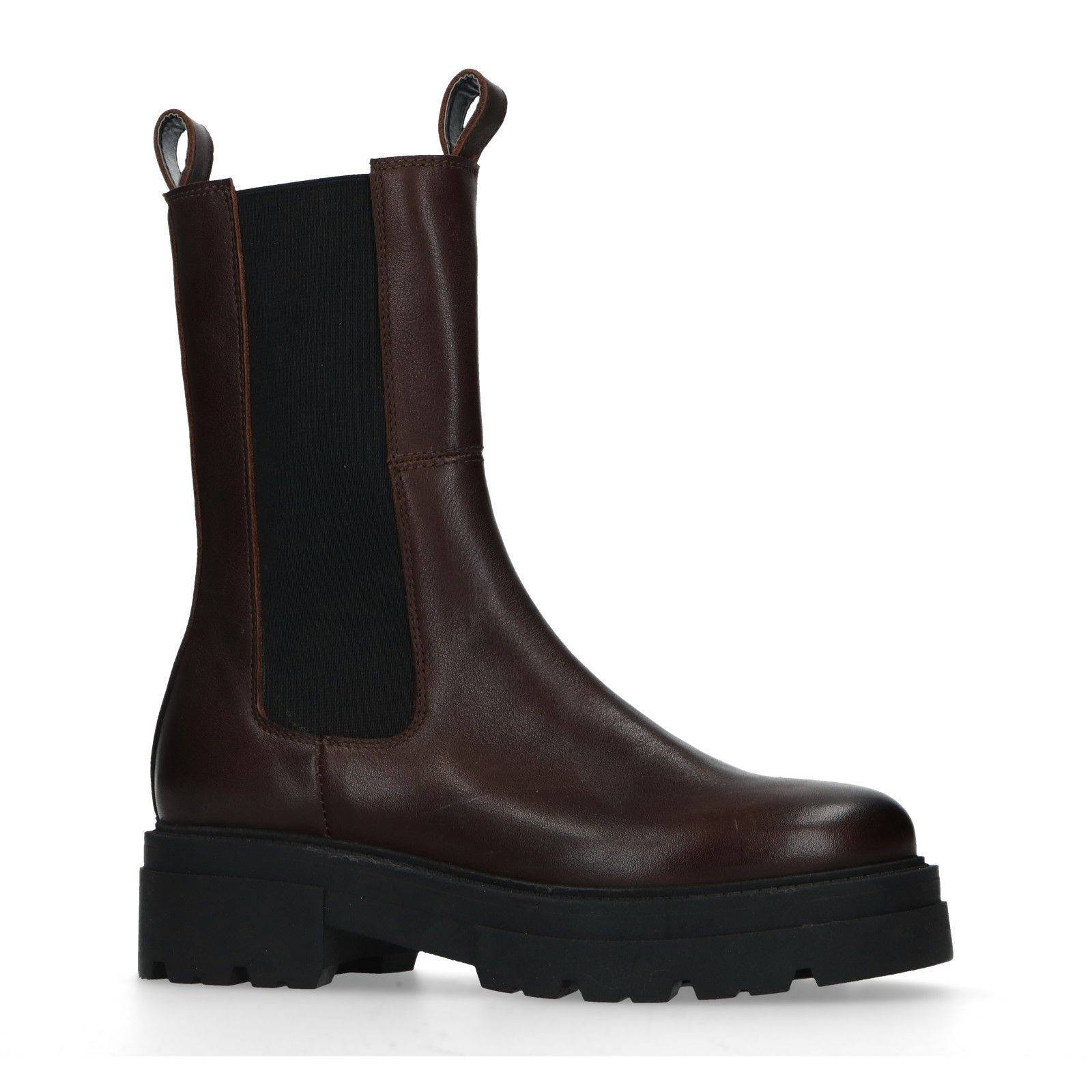 Sacha hoge leren chelsea boots donkerbruin | wehkamp Donkerbruine leren chelsea boots Damesschoenen – SACHA