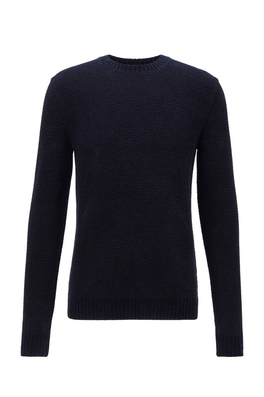 BOSS Casual gebreide trui donkerblauw, Donkerblauw