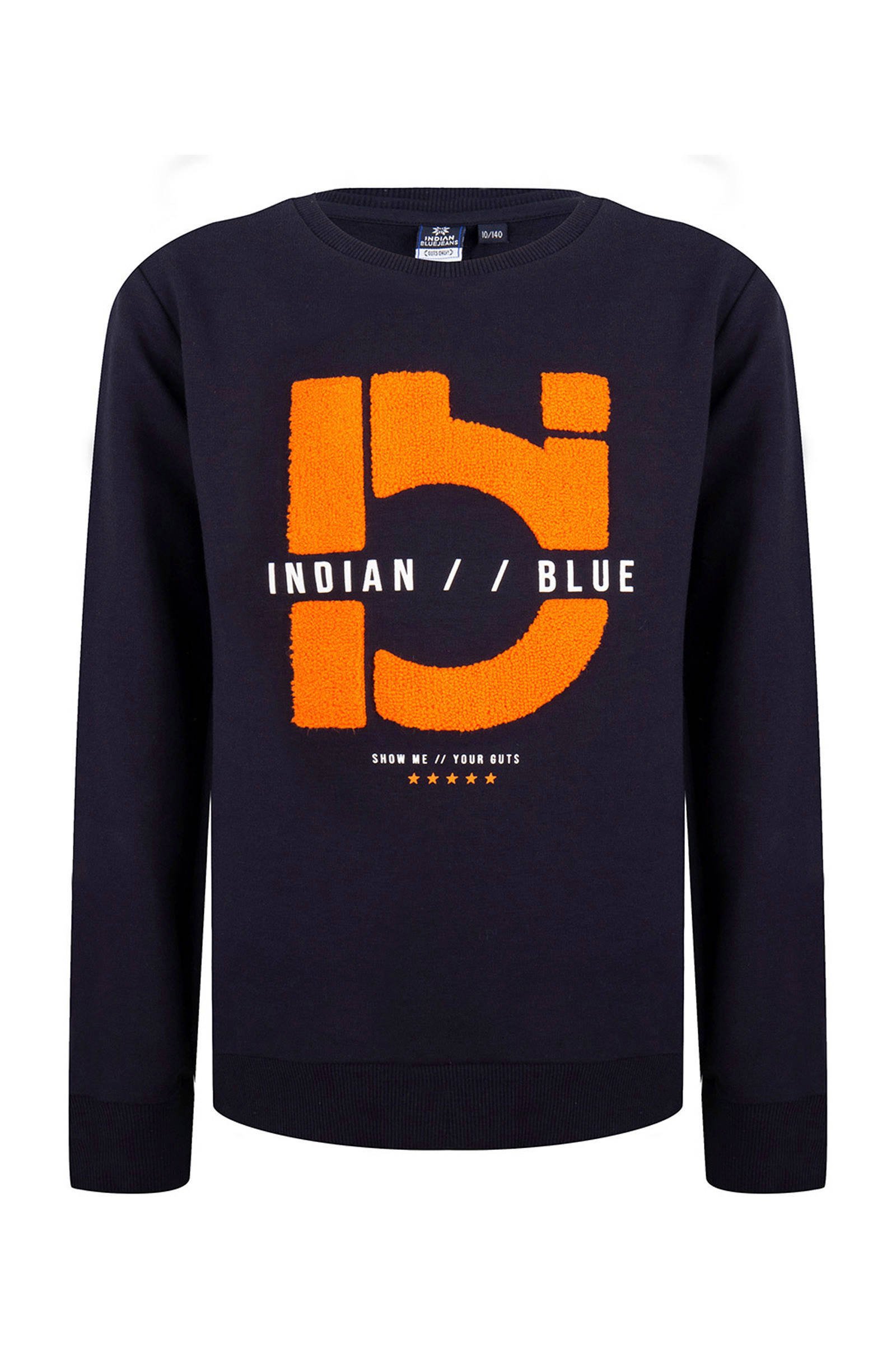 Indian Blue Jeans sweater met logo donkerblauw | wehkamp Indian Blue Jeans sweater met logo oranje | wehkamp