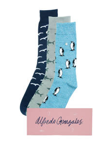 Alfredo Gonzales giftbox sokken - set van 3 multi, Grijs/multi