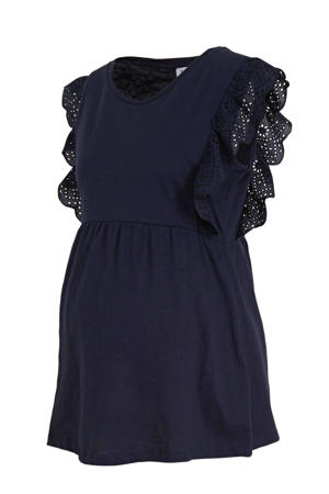 zwangerschapstop met ruches donkerblauw