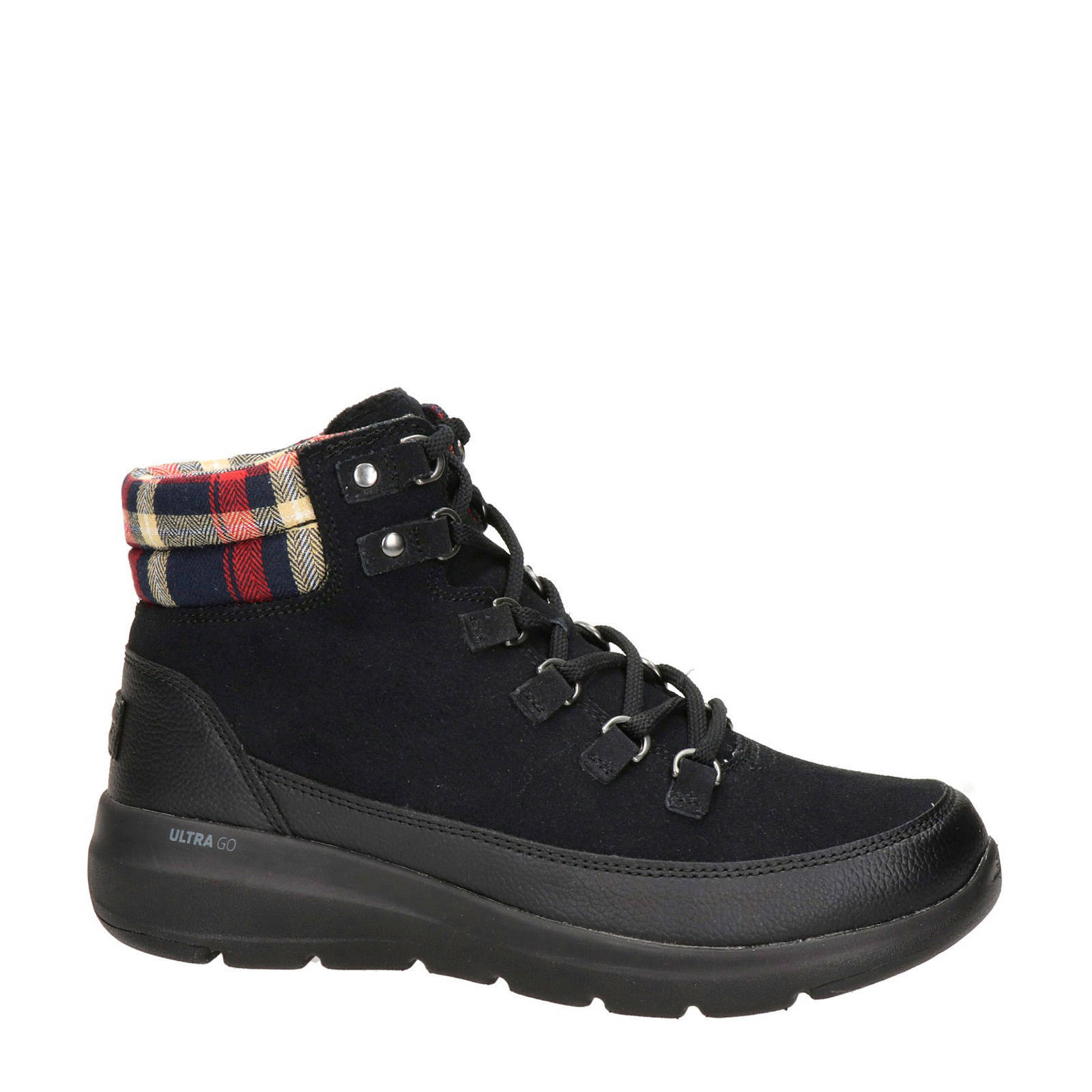 Skechers Go Walk nubuck wandelschoenen zwart | wehkamp