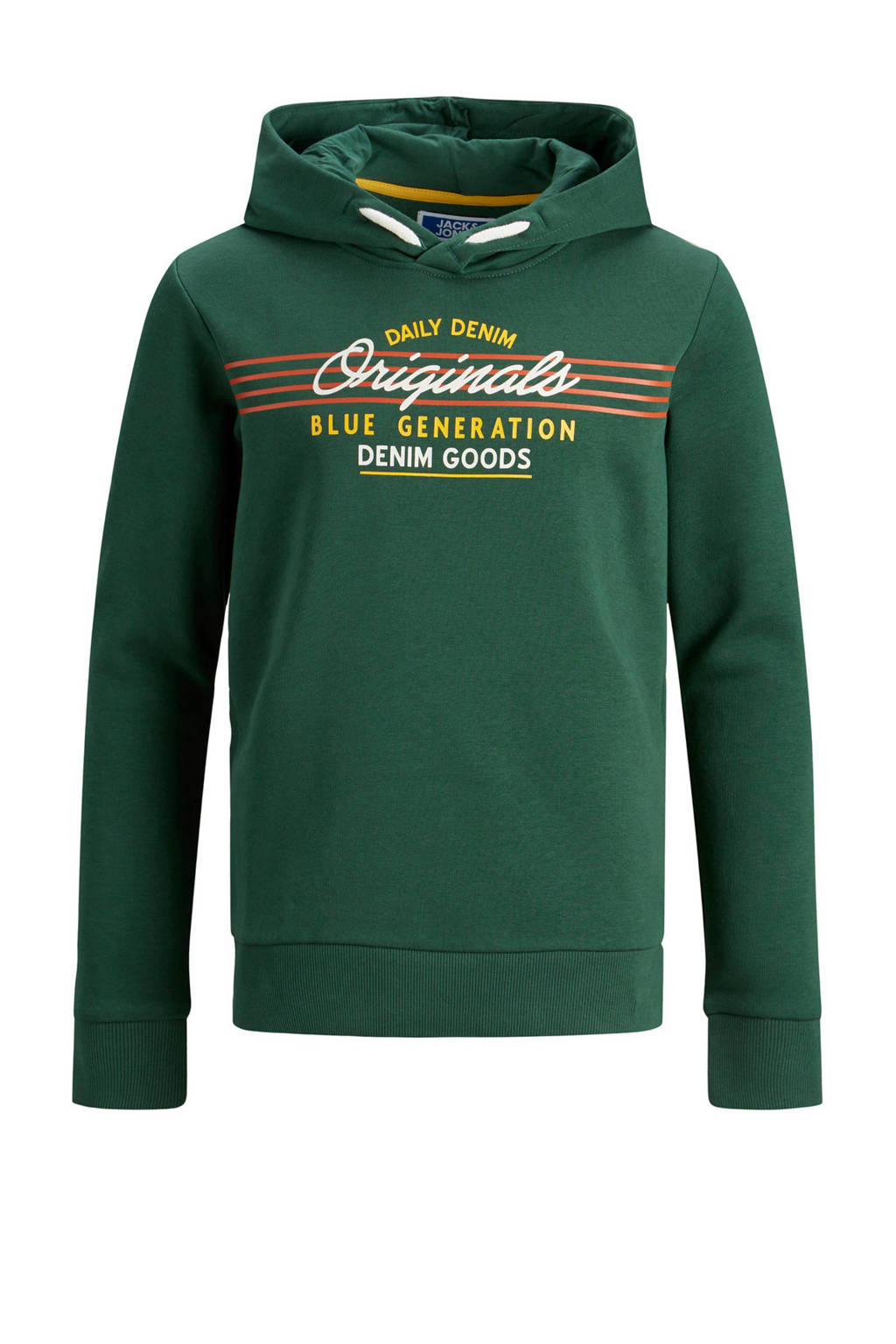 JACK & JONES JUNIOR hoodie Tonni met printopdruk donkergroen, Donkergroen