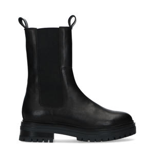 hoge leren chelsea boots zwart