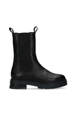 hoge leren chelsea boots zwart