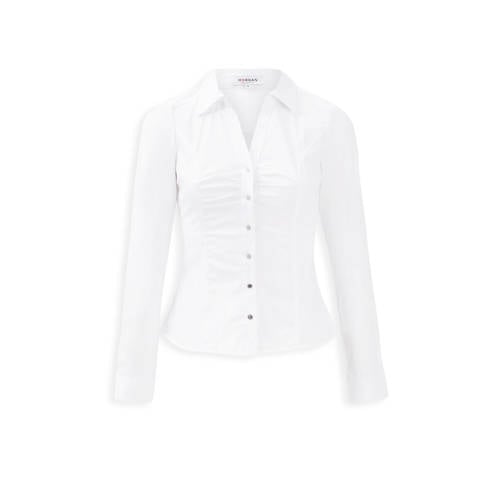 Morgan blouse met plooien wit afbeelding