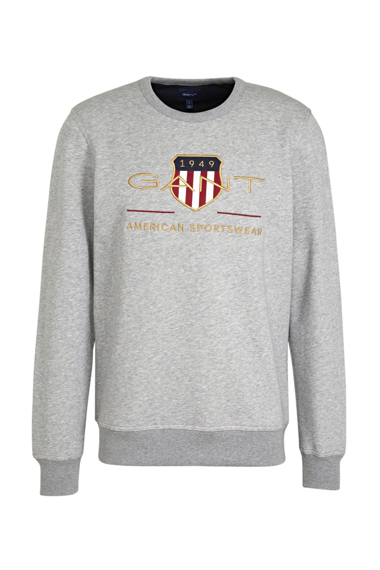 GANT sweater met logo grijs melange | wehkamp GANT sweater witroodblauwmarineoranje | wehkamp