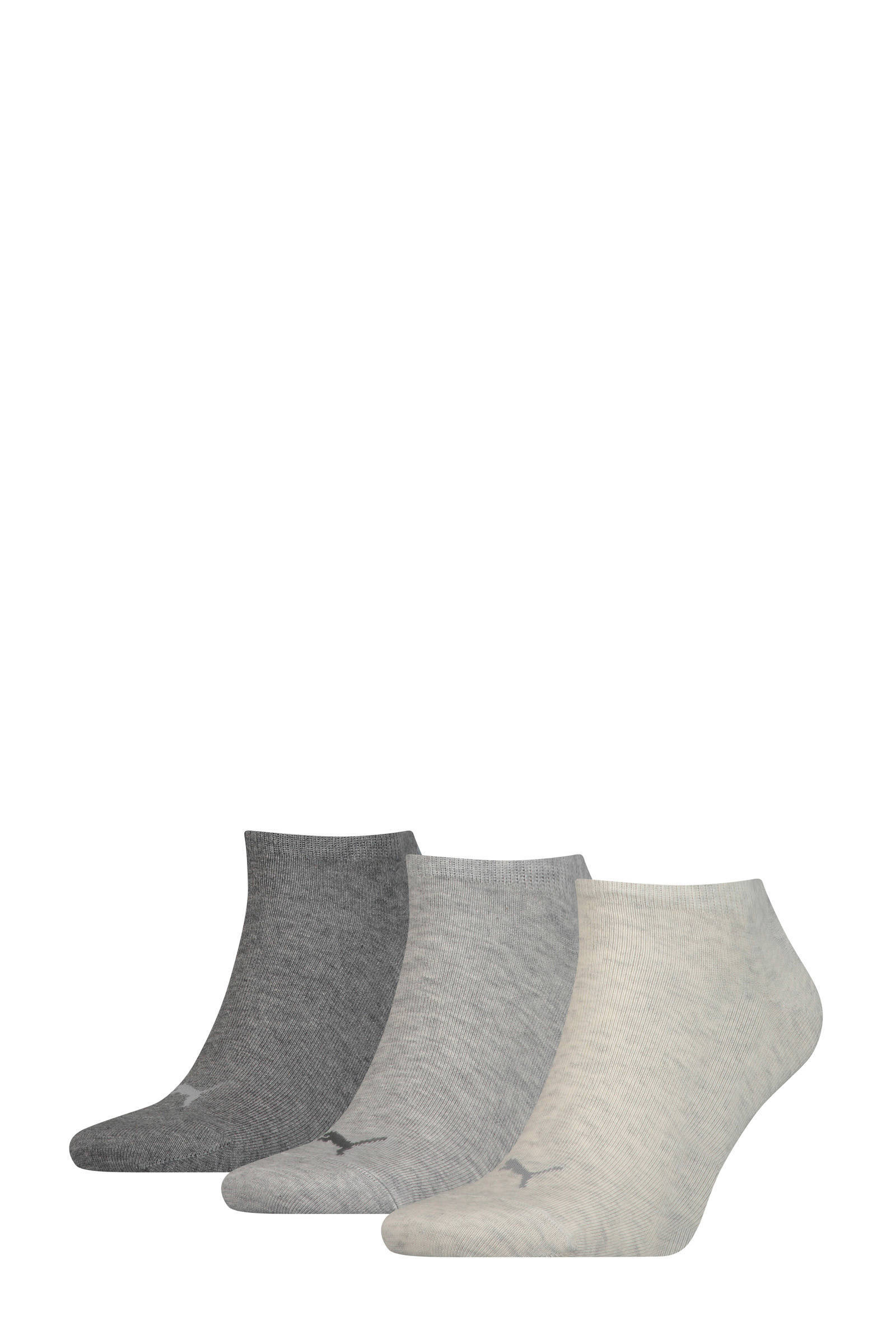 sneakersokken Plain set van 3 paar grijs sneakersokken Plain set van 3 paar grijs