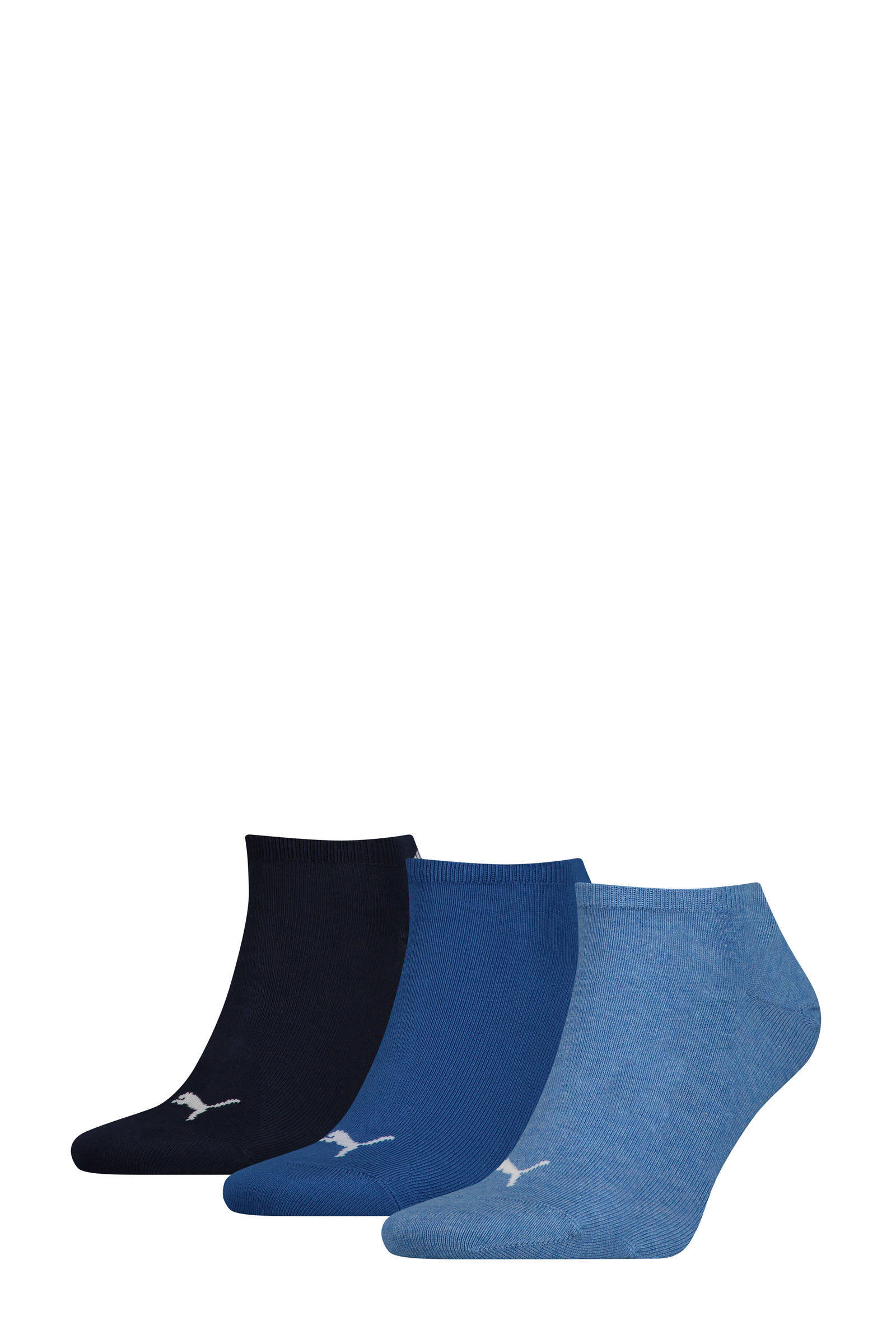 sneakersokken Plain set van 3 paar blauw sneakersokken Plain set van 3 paar blauw