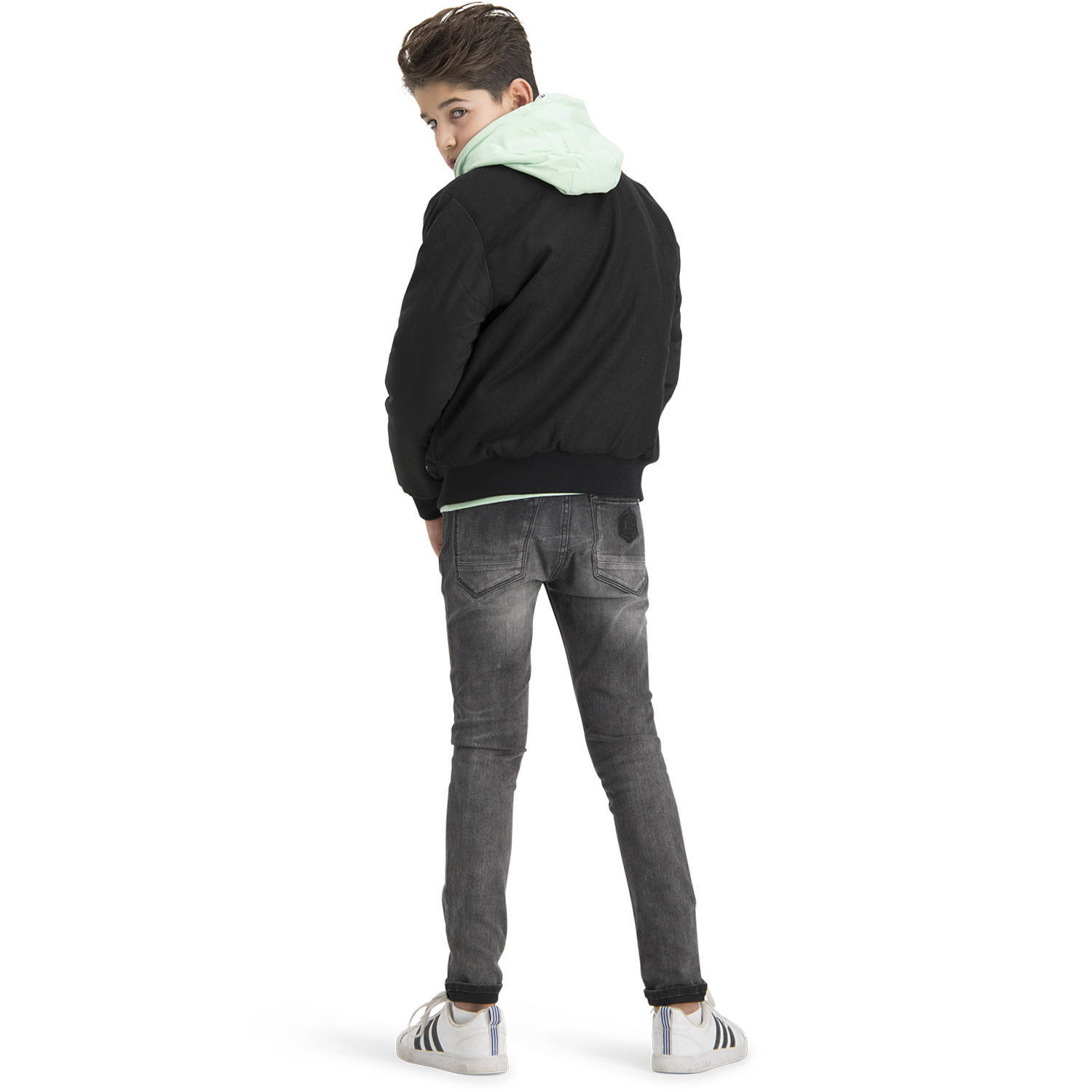 Vingino Daley Blind hoodie Nais met logo mintgroenzwart Vingino Daley Blind hoodie Nais met logo mintgroenzwart