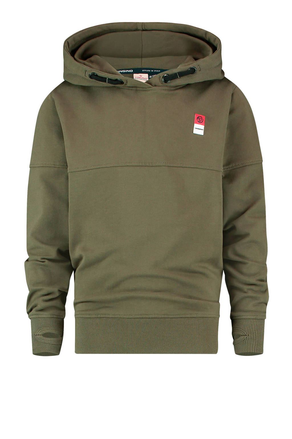 Vingino Essentials hoodie met biologisch katoen army groen