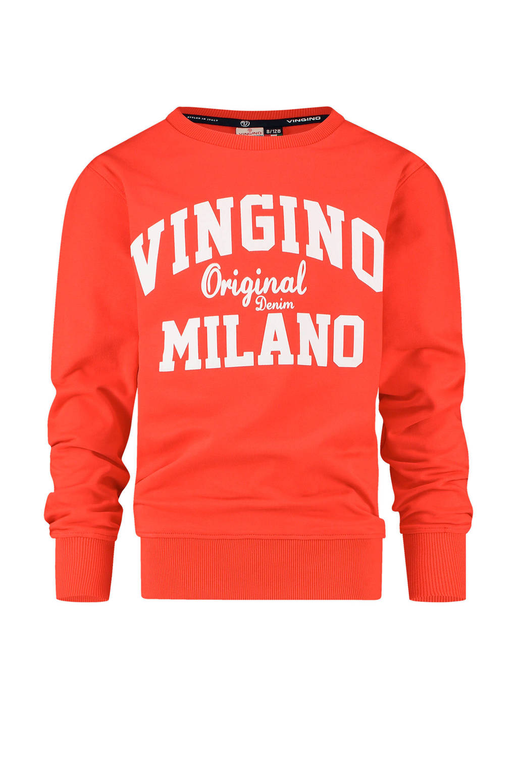 Vingino Essentials sweater met logo felrood/wit