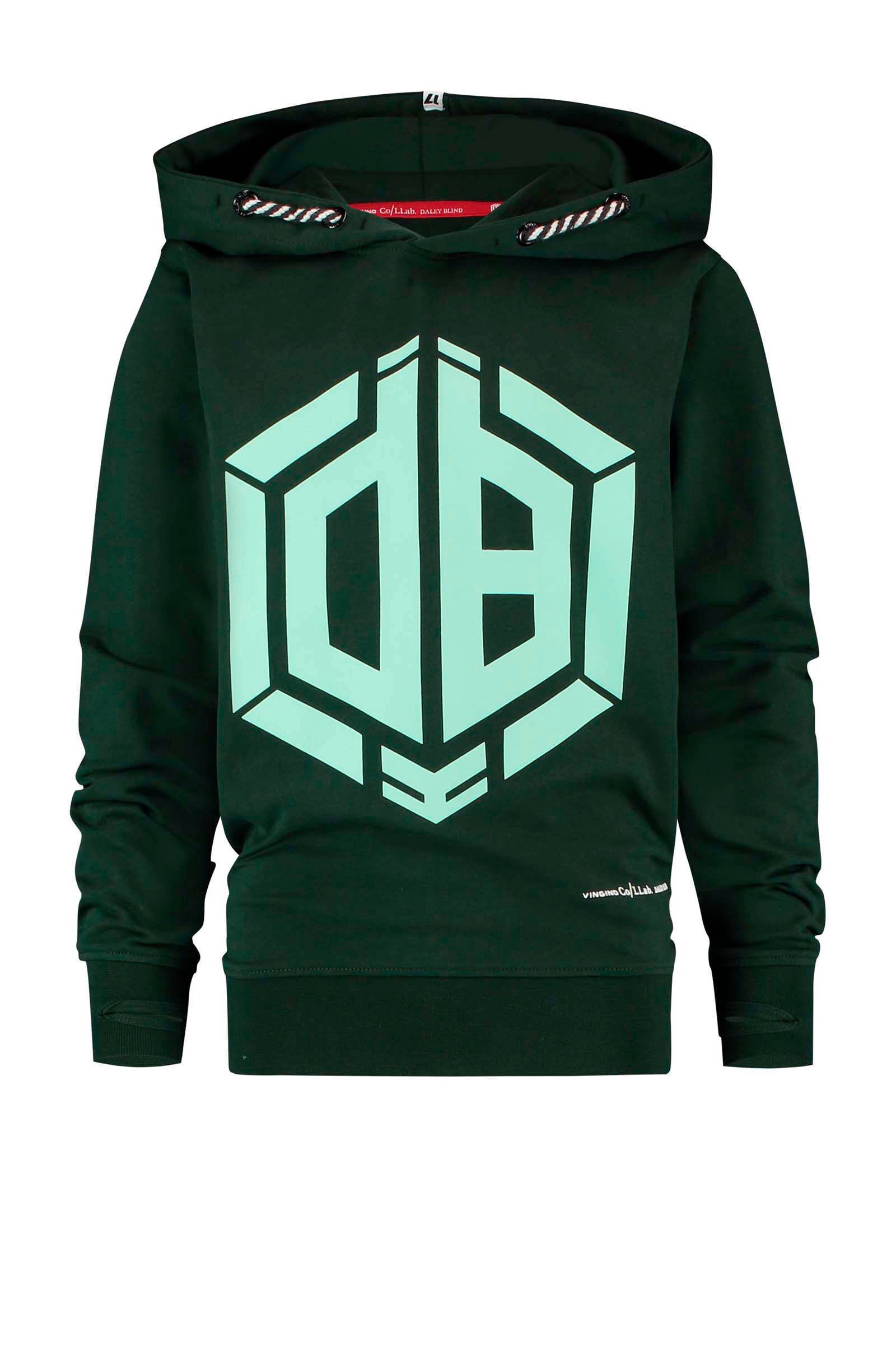 Vingino Daley Blind hoodie Nais met logo donkergroen Vingino Daley Blind hoodie Nais met logo mintgroenzwart