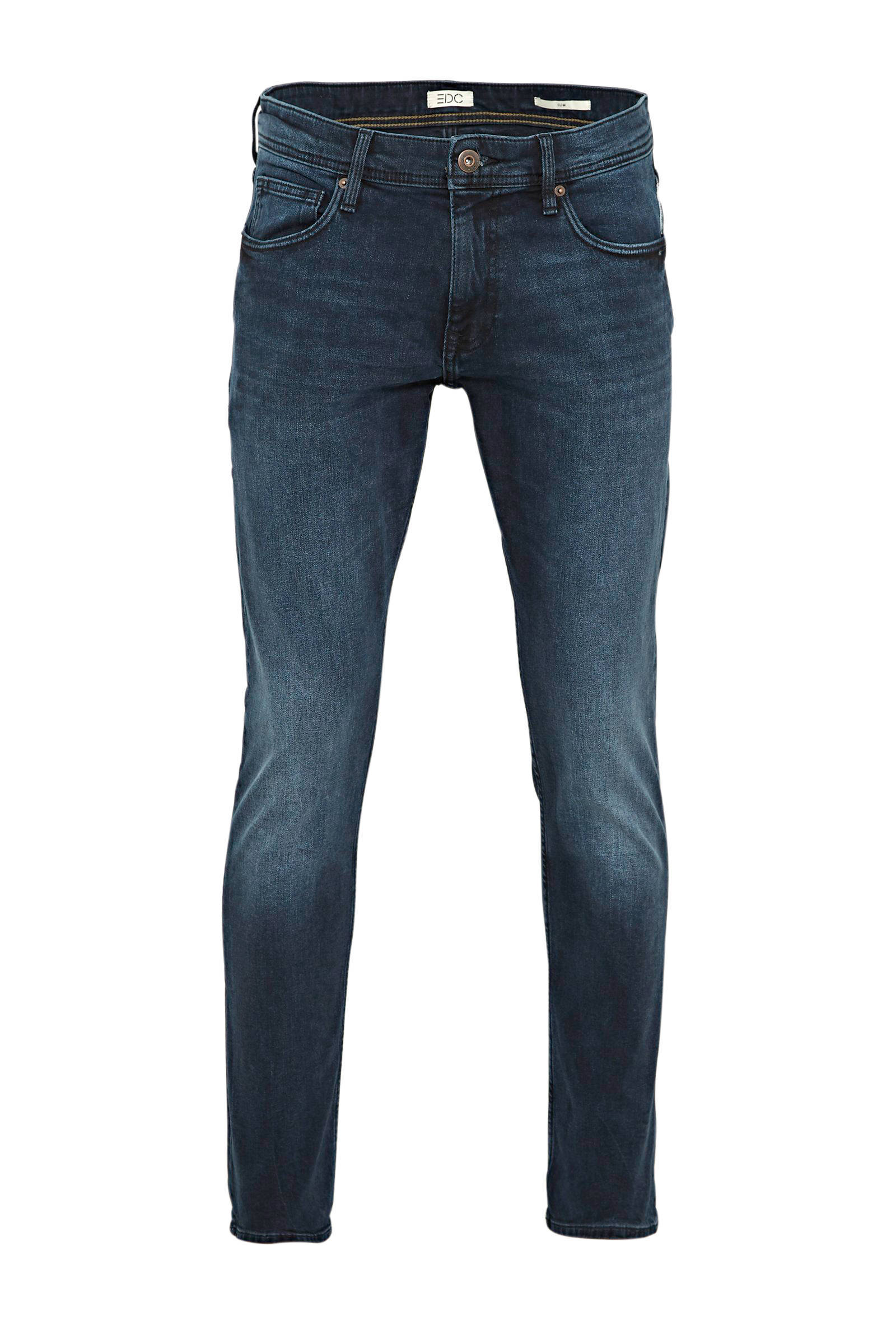 edc Men slim fit jeans dark denim | wehkamp