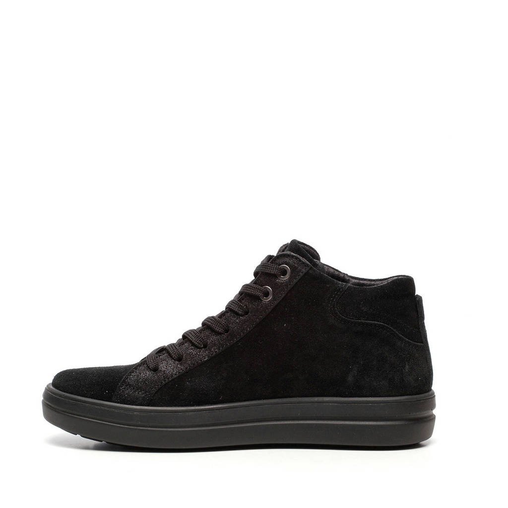 Hush Puppies hoge leren sneakers zwart wehkamp