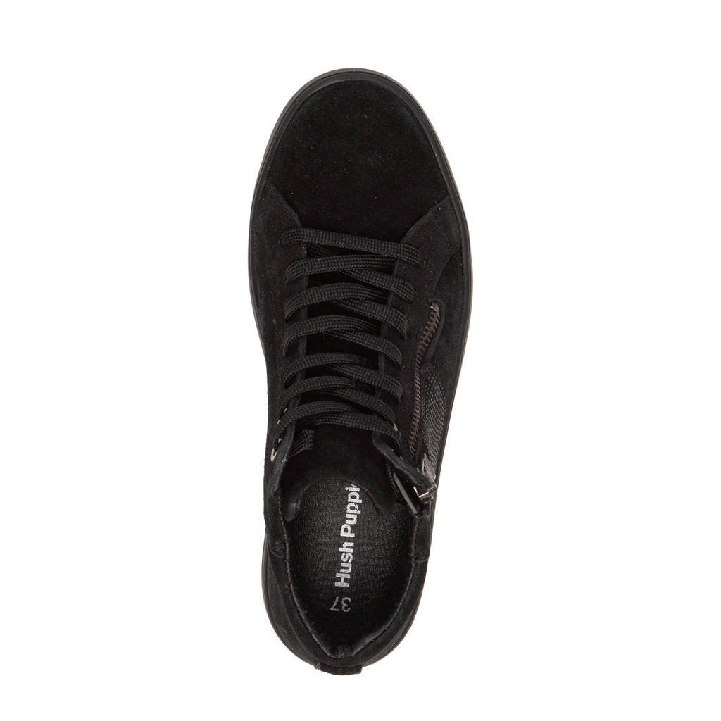 Hush Puppies hoge leren sneakers zwart wehkamp