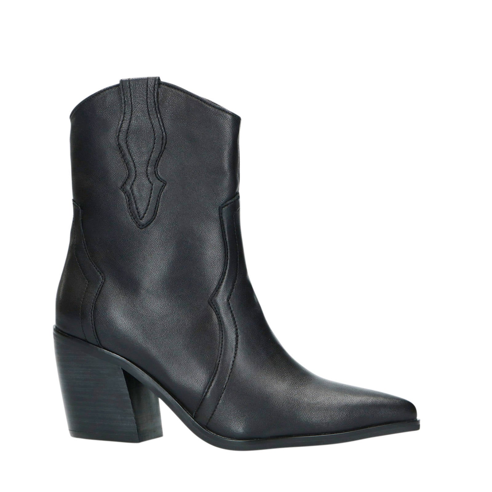 Manfield leren cowboylaarzen zwart | wehkamp
