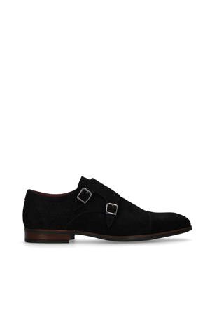 suède gespschoenen zwart