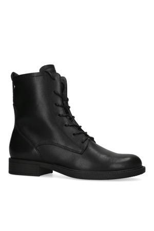 leren veterboots zwart
