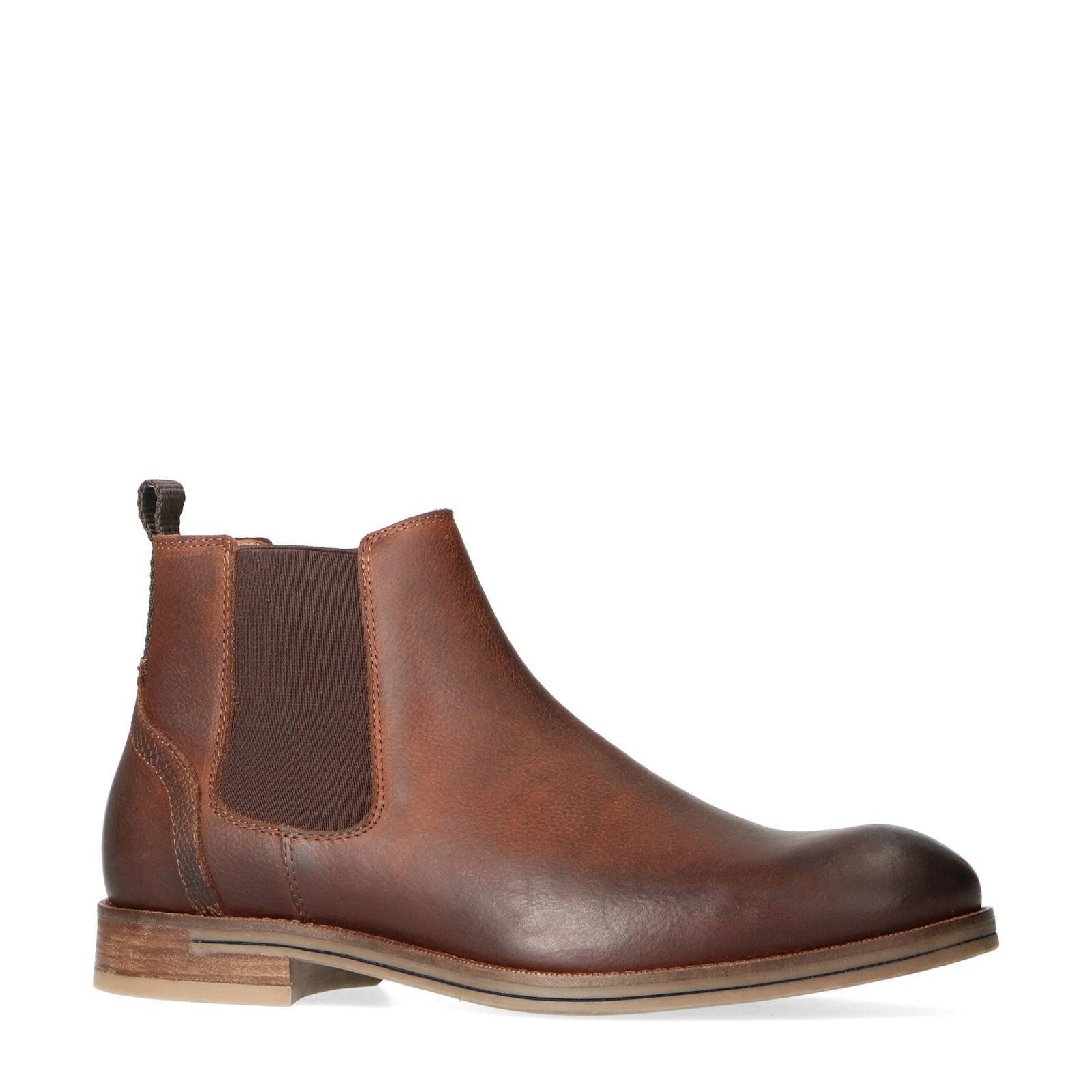 Sacha leren chelsea boots bruin wehkamp